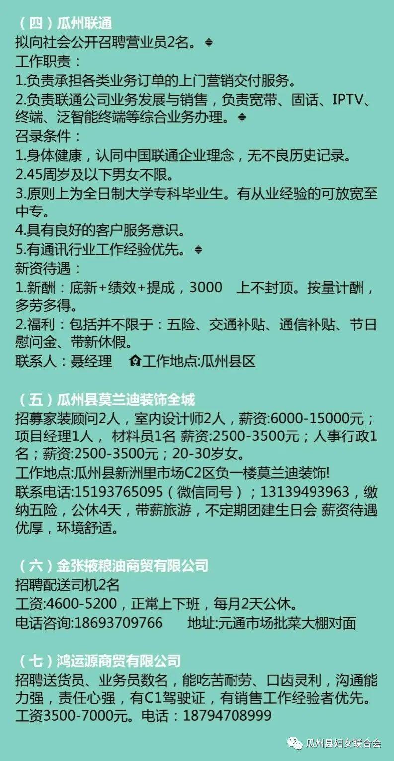 瓜州在線最新招聘信息概覽，瓜州在線最新招聘信息總覽